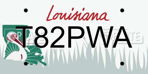 T82PWA Louisiana License Plate