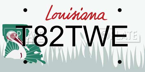 T82TWE Louisiana License Plate