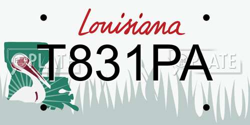 T831PA Louisiana License Plate