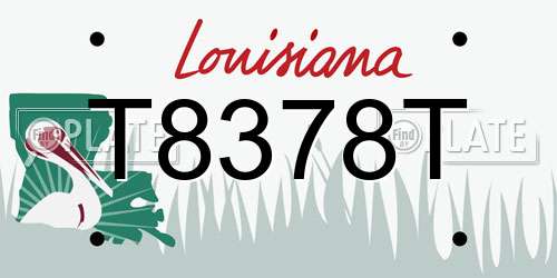 T8378T Louisiana License Plate