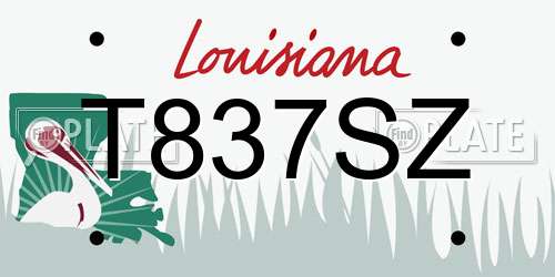 T837SZ Louisiana License Plate