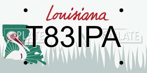 T83IPA Louisiana License Plate