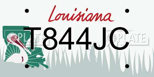 T844JC Louisiana License Plate