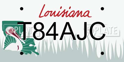 T84AJC Louisiana License Plate