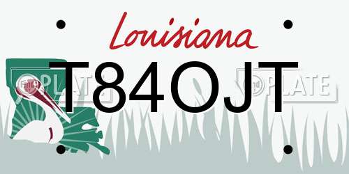 T84OJT Louisiana License Plate