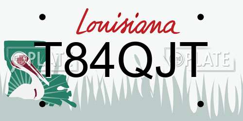 T84QJT Louisiana License Plate