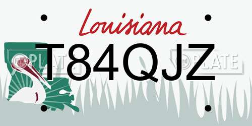 T84QJZ Louisiana License Plate