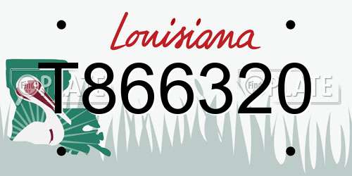 T866320 Louisiana License Plate