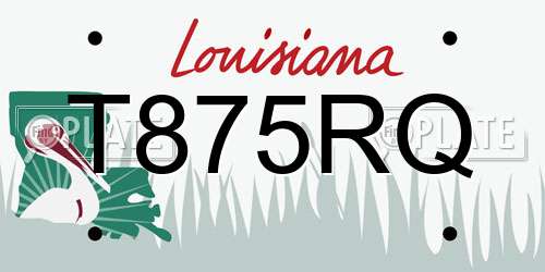 T875RQ Louisiana License Plate
