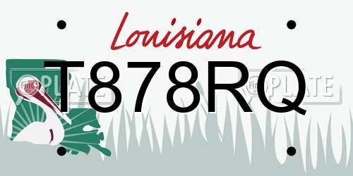 T878RQ Louisiana License Plate