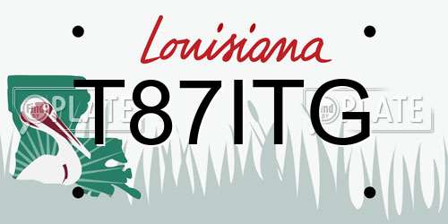 T87ITG Louisiana License Plate
