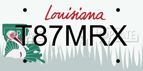 T87MRX Louisiana License Plate