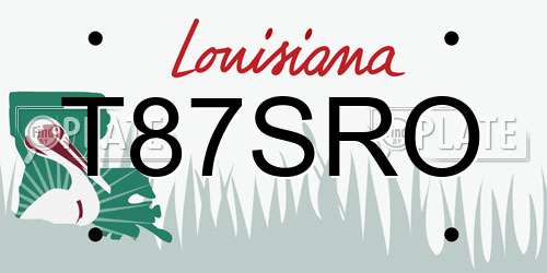 T87SRO Louisiana License Plate
