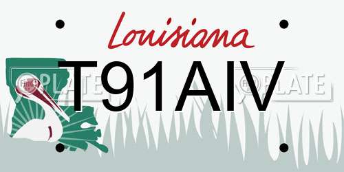 T91AIV Louisiana License Plate