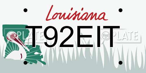 T92EIT Louisiana License Plate