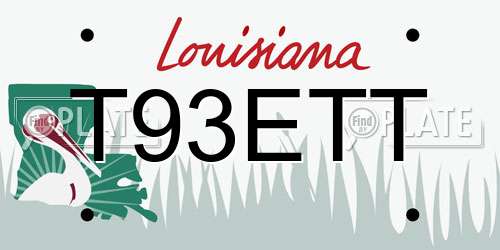 T93ETT Louisiana License Plate