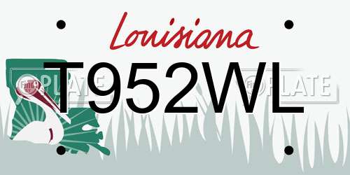 T952WL Louisiana License Plate