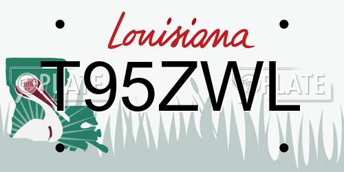 T95ZWL Louisiana License Plate