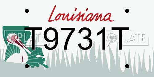 T9731T Louisiana License Plate