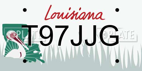 T97JJG Louisiana License Plate