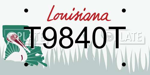 T9840T Louisiana License Plate