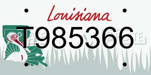 T985366 Louisiana License Plate