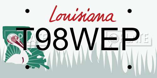 T98WEP Louisiana License Plate