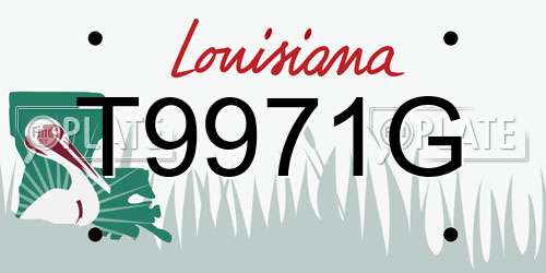 T9971G Louisiana License Plate