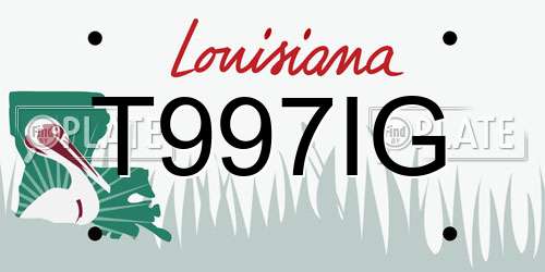 T997IG Louisiana License Plate
