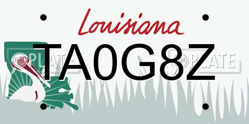 TA0G8Z Louisiana License Plate