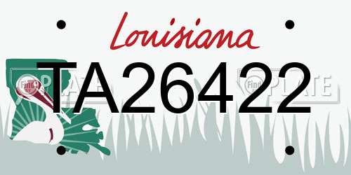 TA26422 Louisiana License Plate