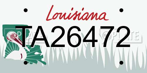 TA26472 Louisiana License Plate