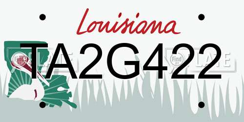 TA2G422 Louisiana License Plate