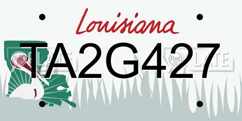 TA2G427 Louisiana License Plate