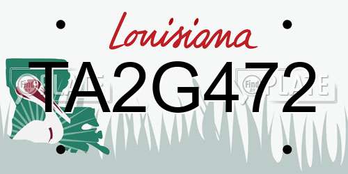 TA2G472 Louisiana License Plate