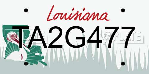 TA2G477 Louisiana License Plate