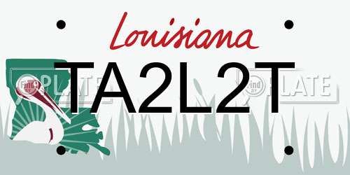 TA2L2T Louisiana License Plate