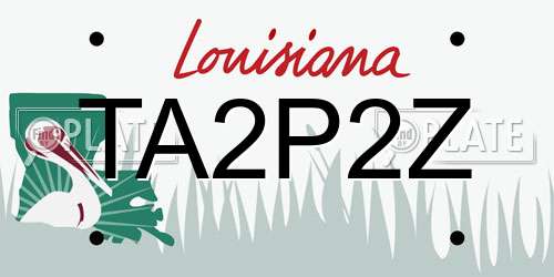 TA2P2Z Louisiana License Plate