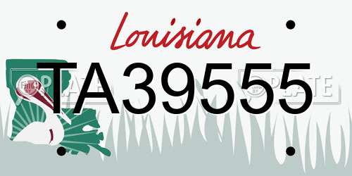 TA39555 Louisiana License Plate