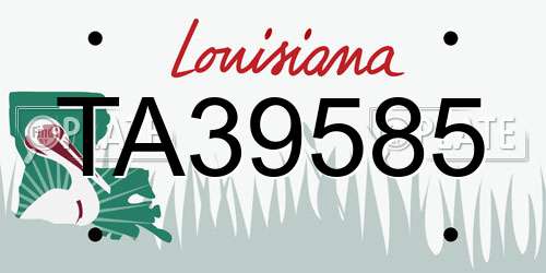 TA39585 Louisiana License Plate