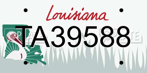 TA39588 Louisiana License Plate