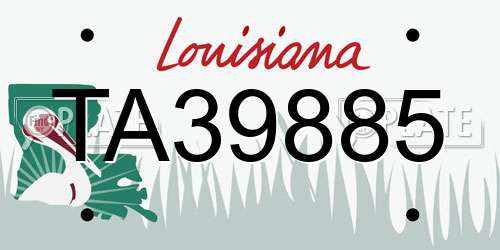 TA39885 Louisiana License Plate