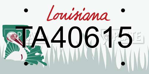 TA40615 Louisiana License Plate