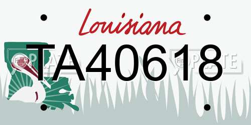 TA40618 Louisiana License Plate