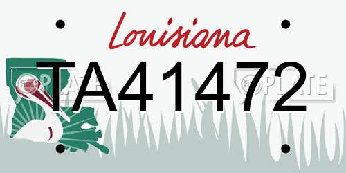 TA41472 Louisiana License Plate