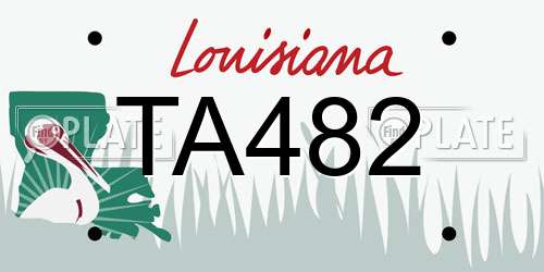 TA482 Louisiana License Plate
