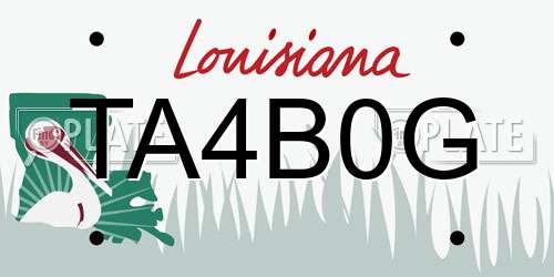 TA4B0G Louisiana License Plate