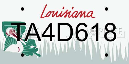 TA4D618 Louisiana License Plate