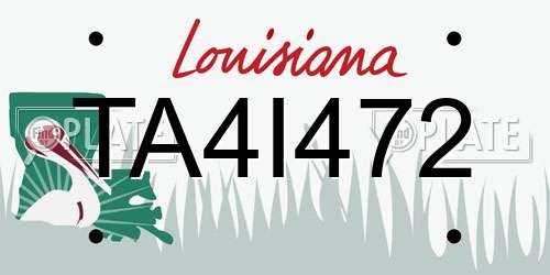 TA4I472 Louisiana License Plate