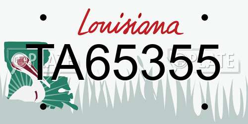 TA65355 Louisiana License Plate